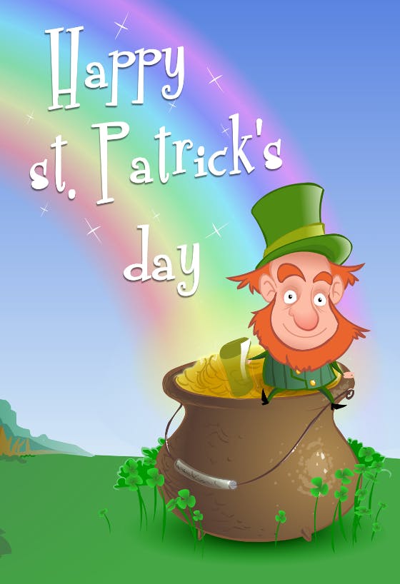 Leprechaun wishing - st. patrick's day card