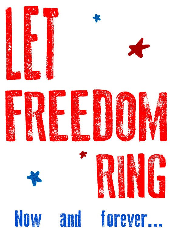 Let freedom ring -  tarjeta del 4 de julio