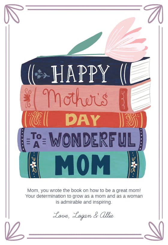 Library stack - mother's day card
