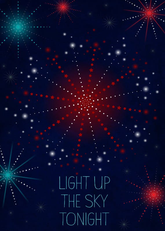 Light up sky dark - 4th of july greeting card