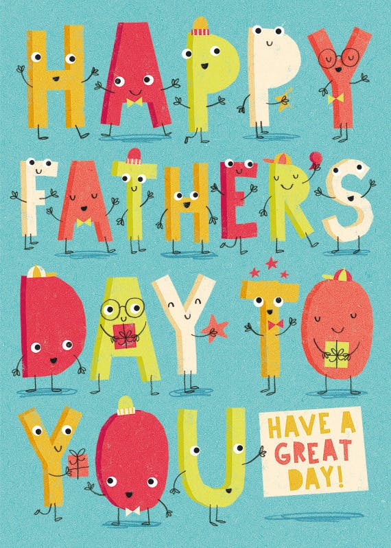 Lively letters - father's day card