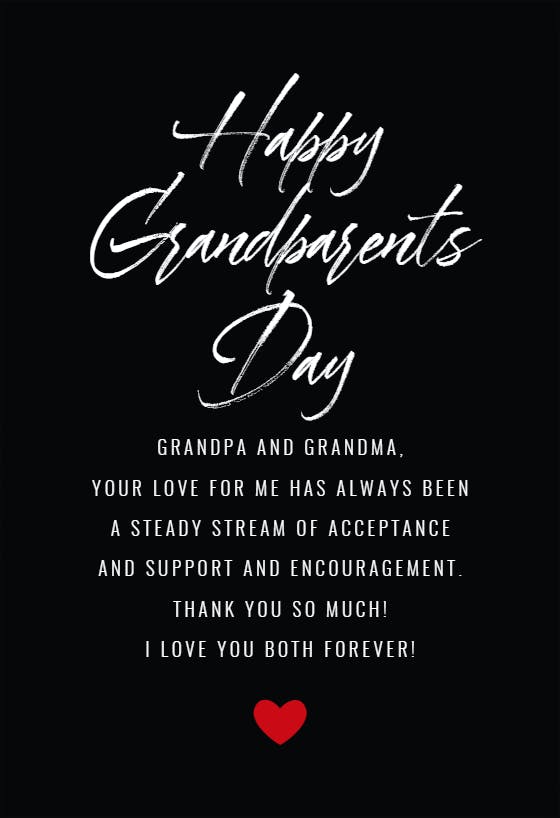 Love 2 u - grandparents day card