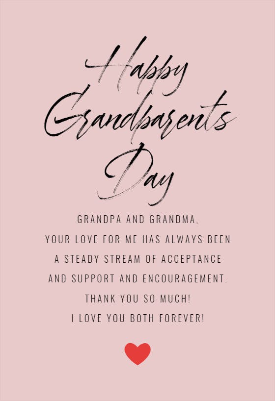 Love 2 u - grandparents day card