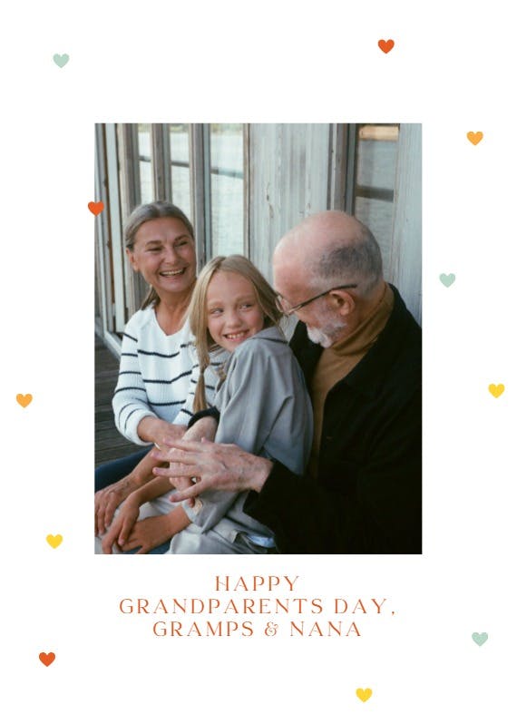 Love confetti -  tarjeta para el día de los abuelos