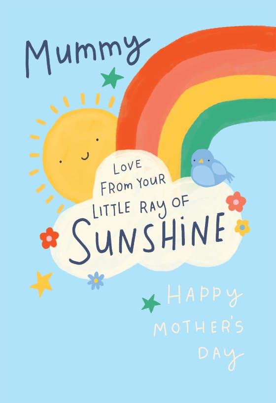 Love from your sunshine - mother's day card