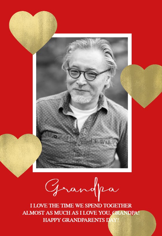 Love is golden - grandparents day card