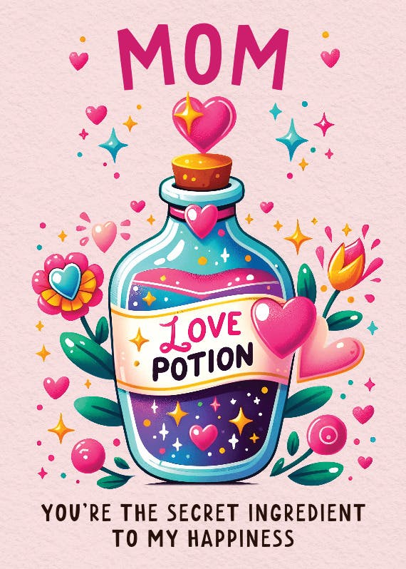 Love potion - tarjeta del día de la madre