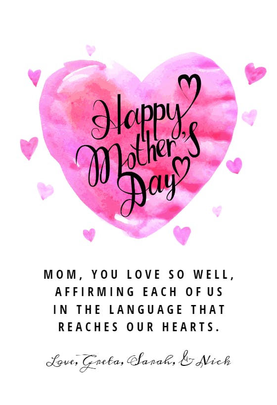 Love shared - mother's day card