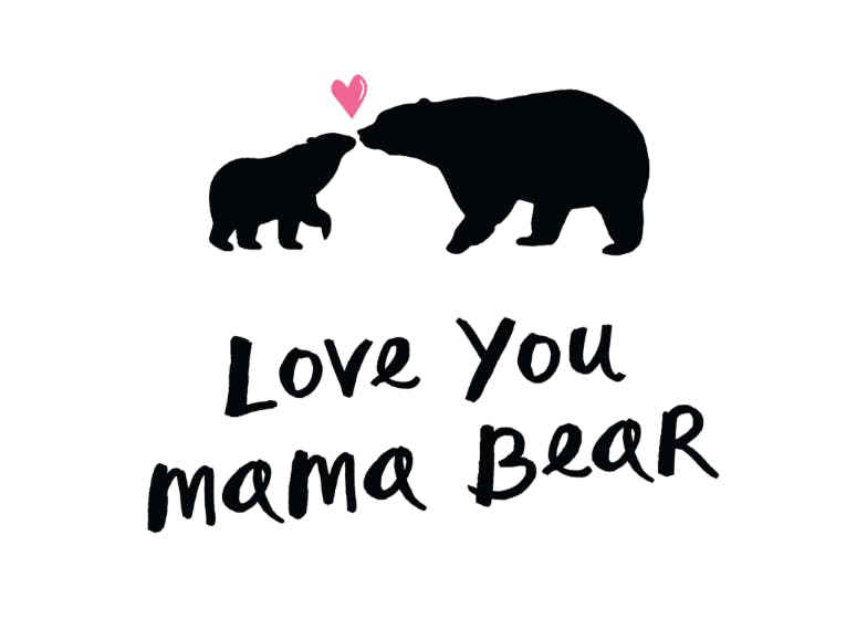 Love you mama bear -  tarjeta del día de la madre