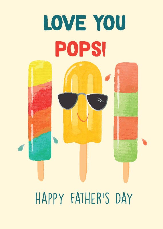 Love you pops -  tarjeta del día del padre