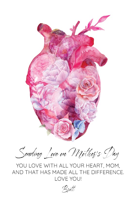 Lovely heart - mother's day card