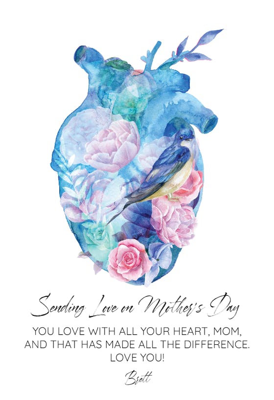 Lovely heart - tarjeta del día de la madre