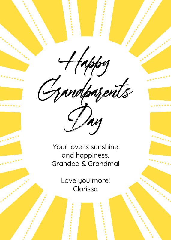 Loveshine - grandparents day card