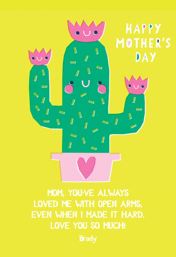 Loving arms - mother's day card