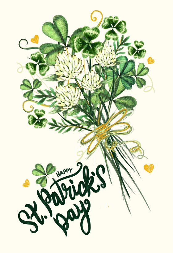 Lucky charm bouquet -  tarjeta de san patricio