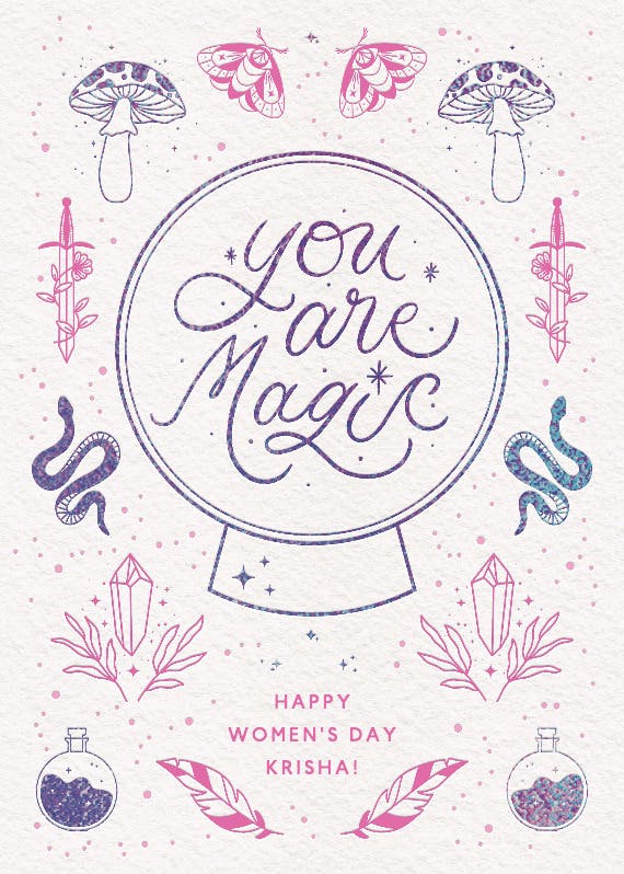 Magic frame -  free women's day card