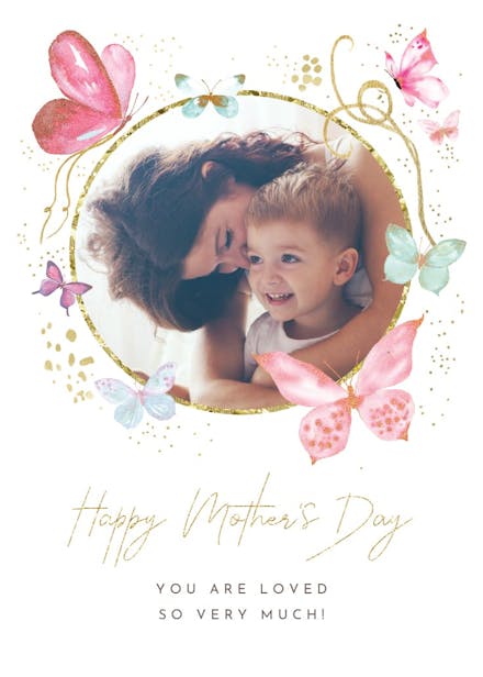 Geometric Floral Heart Photo - Mother's Day Card | Greetings Island