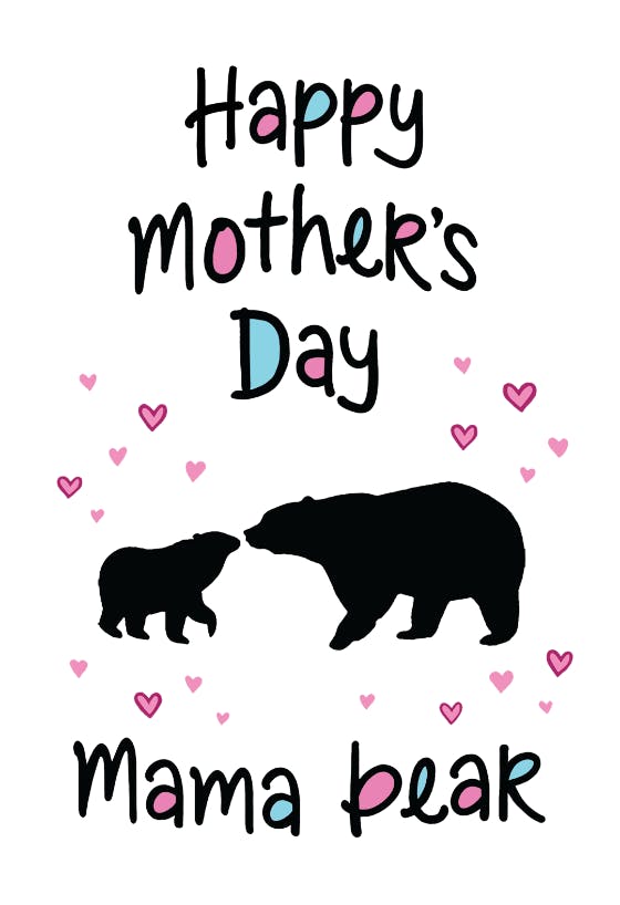 Mama bear mothers day -  tarjeta del día de la madre