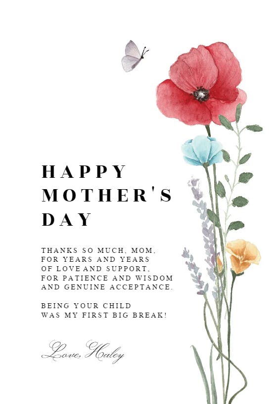 Meadow bouquet -  tarjeta del día de la madre