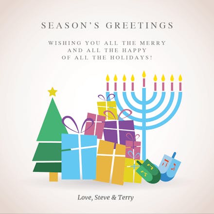 Merry Happy - Hanukkah Card