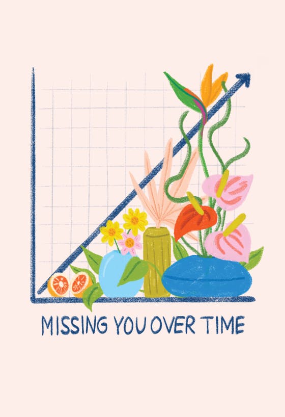 Missing you over time -  tarjeta te extraño