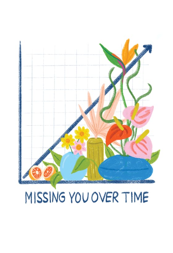 Missing you over time -  tarjeta de amor