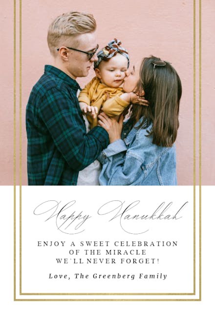 Modern golden lines - Hanukkah Card