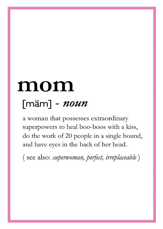 Mom definition - tarjeta de cumpleaños