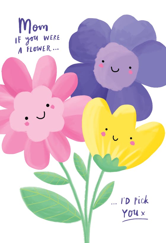 Mom you are a flower - holidays card