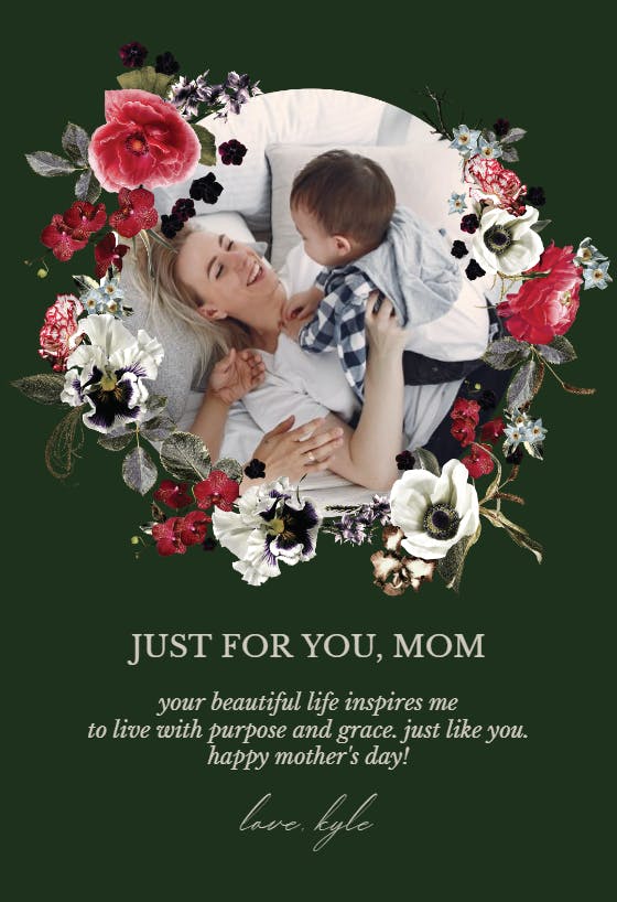 Moody flower circle - mother's day card