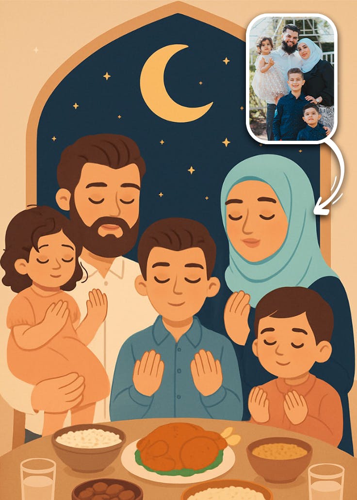 Moonlight prayers - tarjeta de ramadán