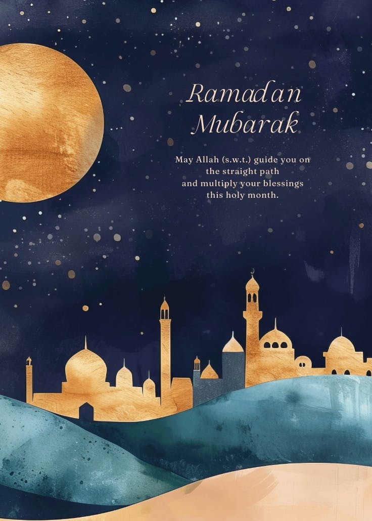 Moonlit prayers - ramadan card