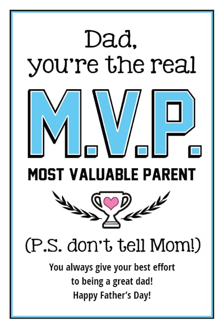 Most Valued - Father's Day Card