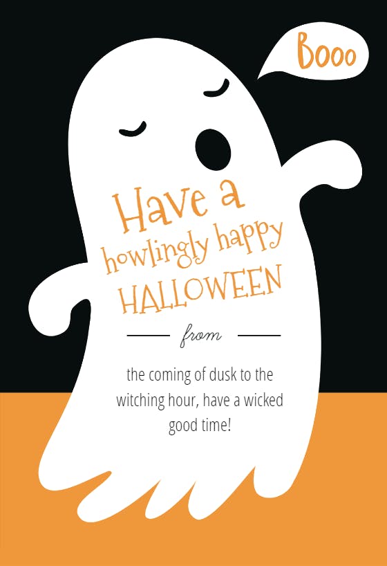 Mostly ghostly - halloween card