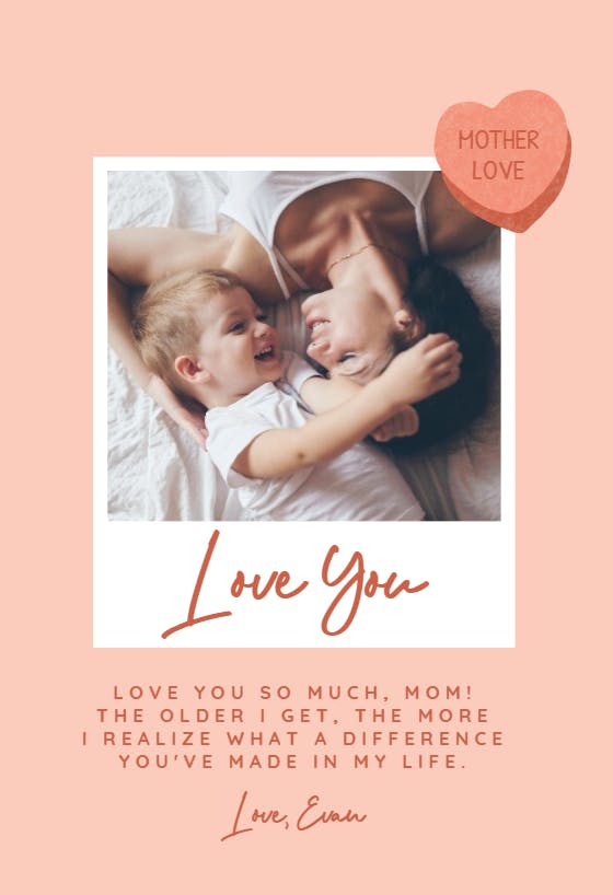 Mother love -  tarjeta de día festivo