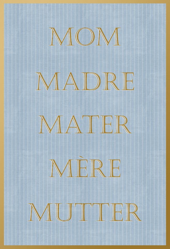 Mother means love -  tarjeta del día de la madre