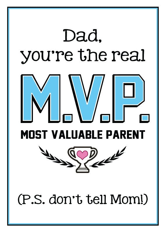 Mvp dad - father's day card