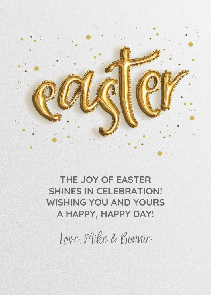 Mylar message - easter card