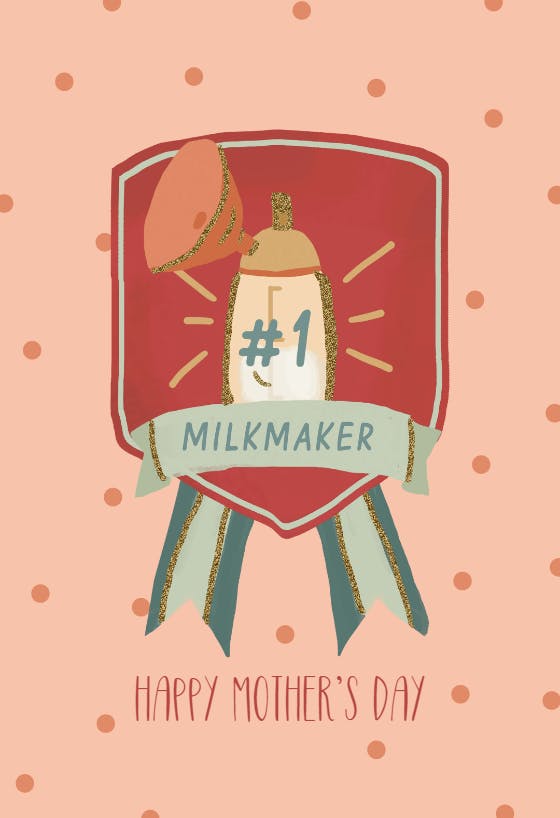 No1 milkmaker - mother's day card
