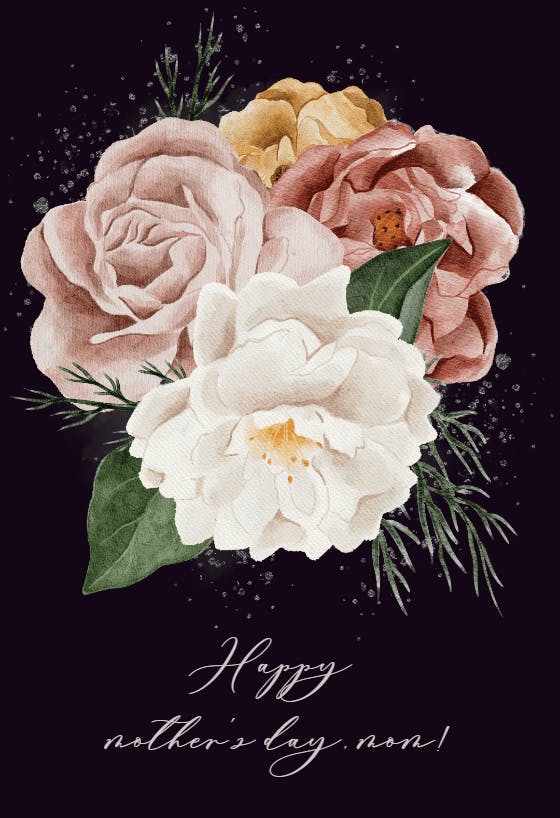 Nocturnal flowers -  tarjeta del día de la madre