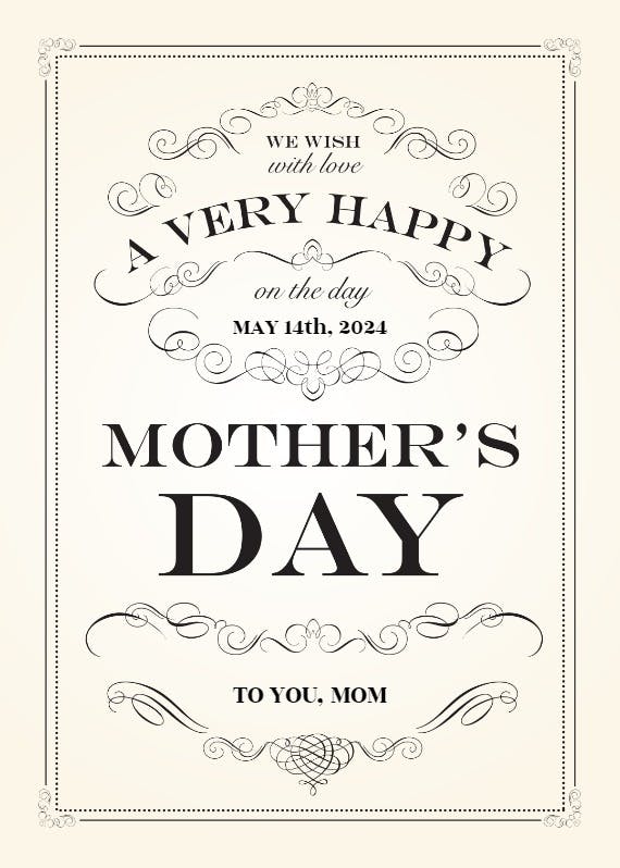 Old-fashioned feelings - mother's day card