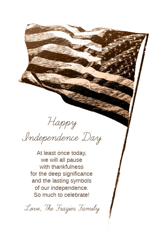 Old glory - 4th of july greeting card