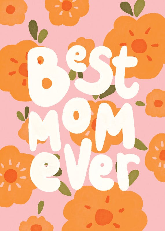 Orange flowers -  tarjeta del día de la madre