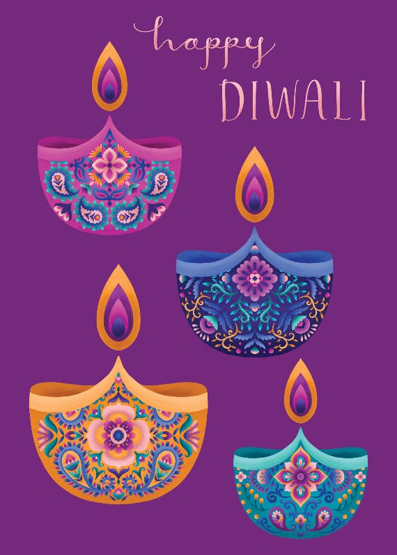 Ornament lights - diwali card
