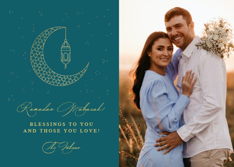Ornament moon -  tarjeta de ramadán
