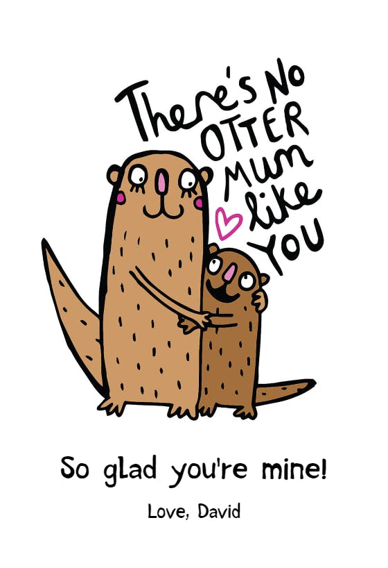 Otterly sweet - mother's day card