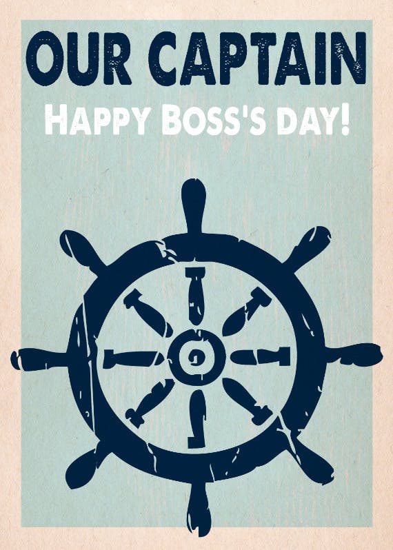 Our captain - boss day card