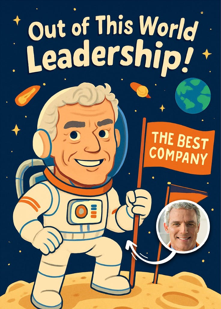 Out of this world leadership - tarjeta para el día del jefe