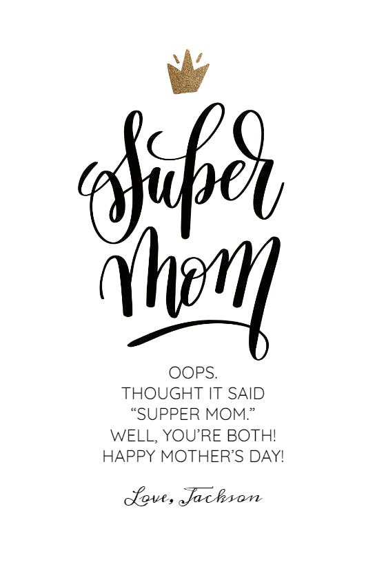 Overachiever - mother's day card
