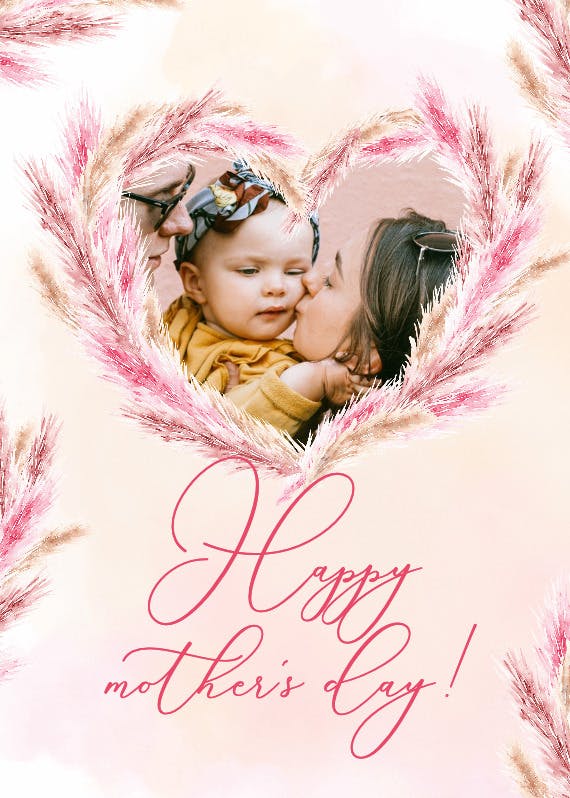Pampas heart - mother's day card
